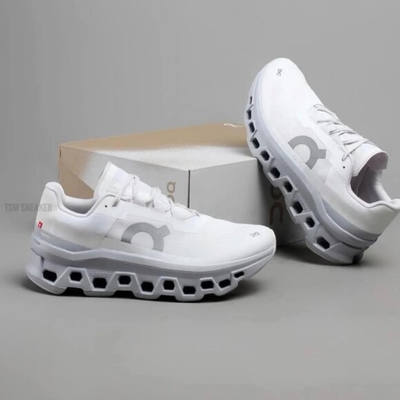 On Running Shoes - Nice Offfer- On Women's Cloudmonster Shoes Color: White/Glacier - New wtag